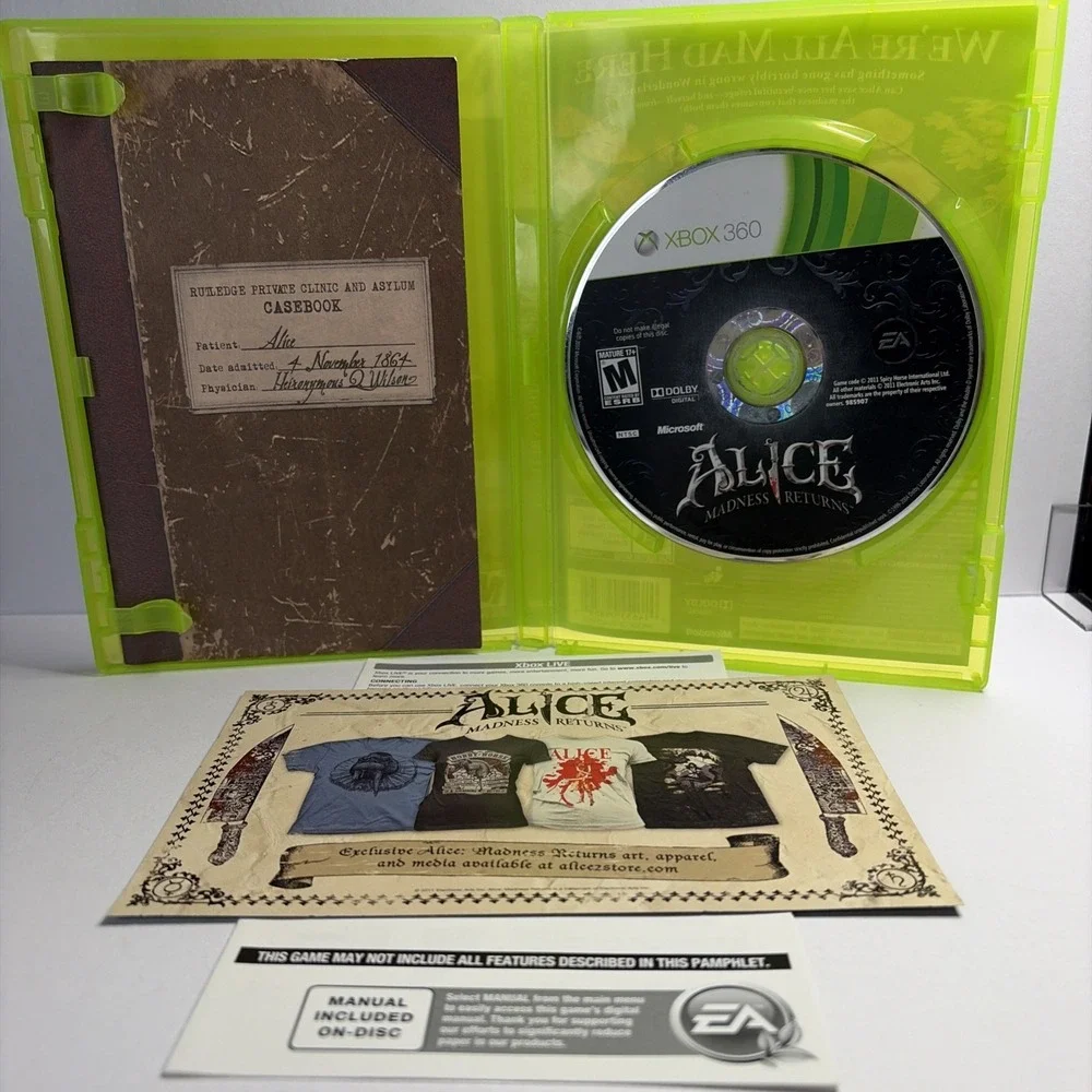 Alice: Madness Returns (Microsoft Xbox 360, 2011) - Disk is Mint T&W- CIB